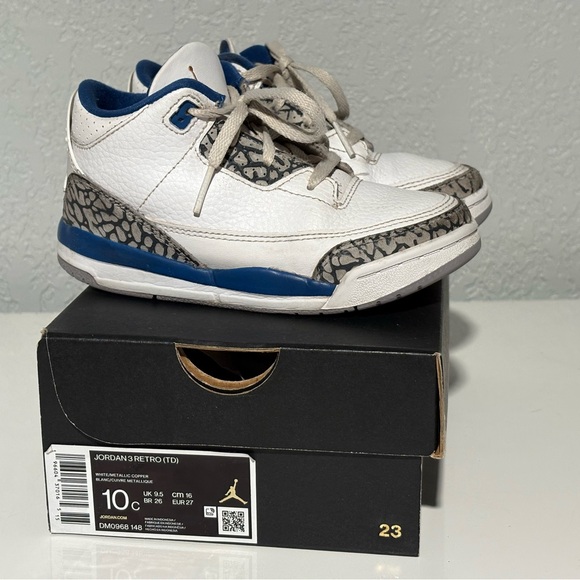 Jordan 3 Retro Wizards (TD) Size 10C - Picture 7 of 8